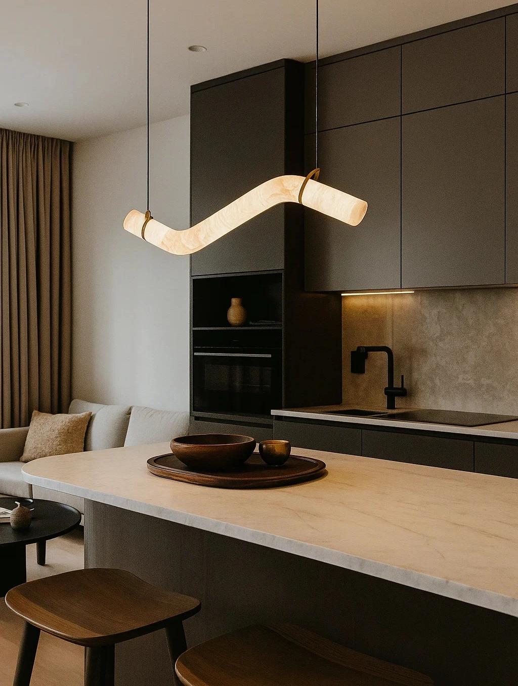 Pendant lamp Lecina P1 Alabaster Marble L120 LED 25W 3CCT BRS