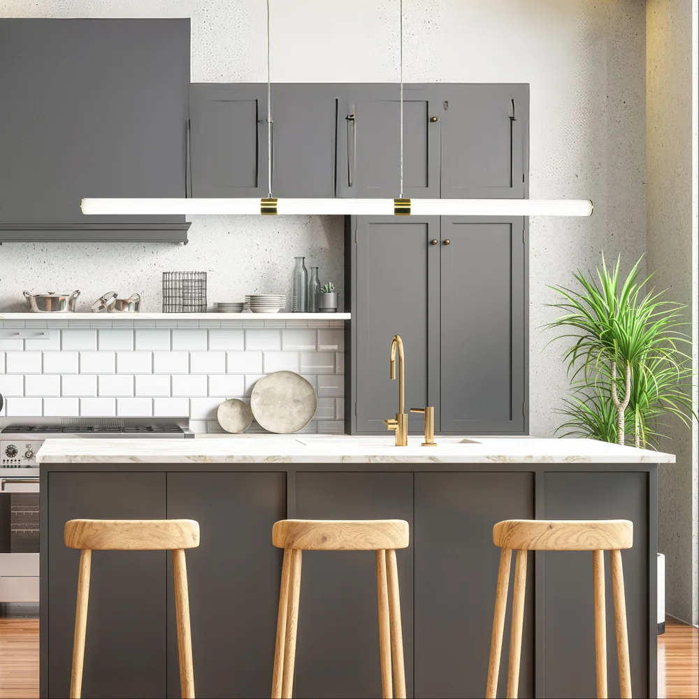 Linear light MAXWELL Ribbed L150 LED 30W 3CCT SAT BRS