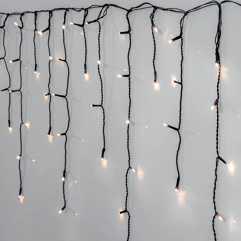 Icicle lights crisp white 12m