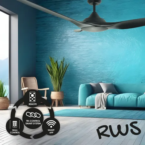 Ceiling Fan Raven RWS 64 High Airflow WIFI BLK