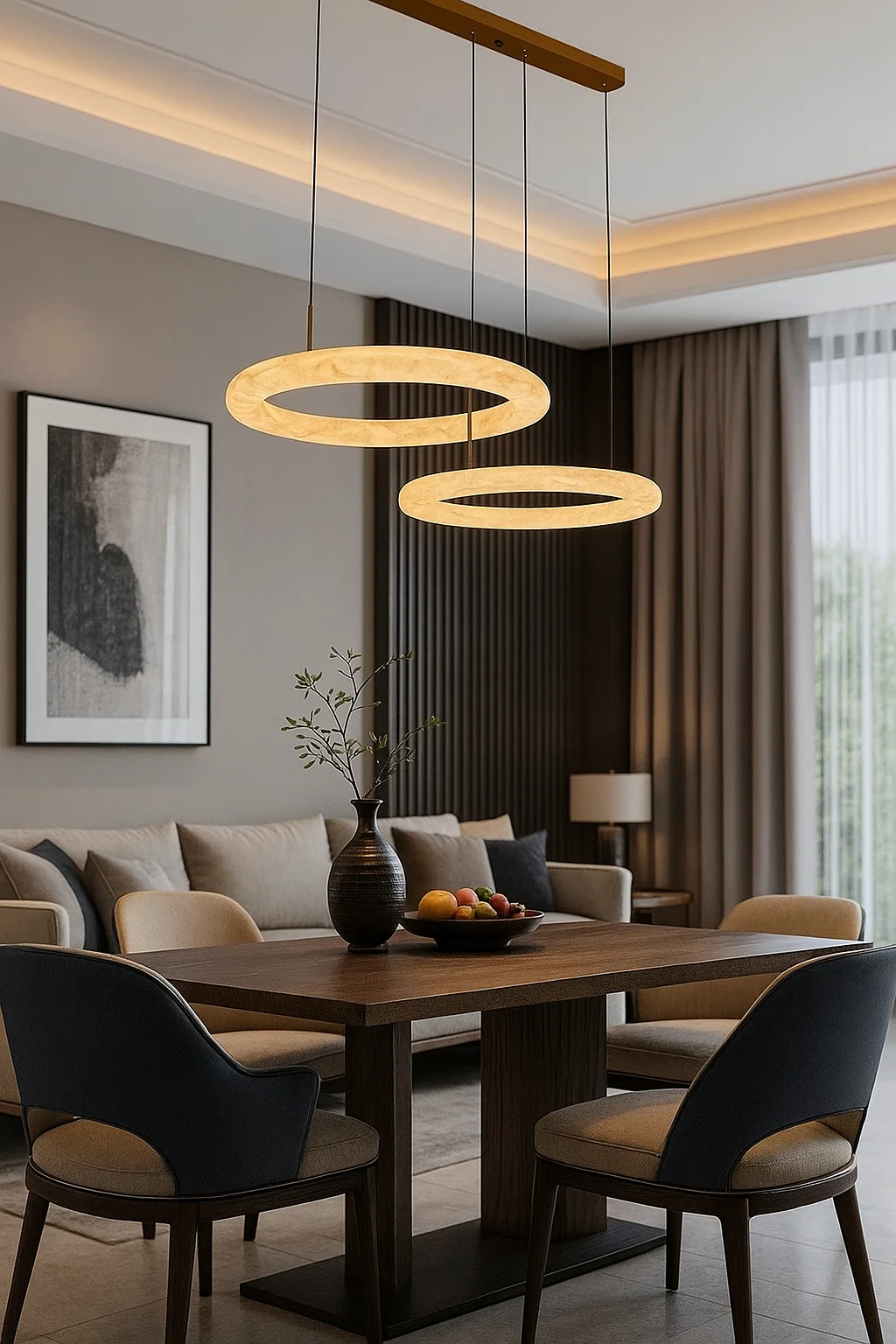 Pendant lamp Aragon 2 Alabaster Spanish Marble LED 40W CCT BRS