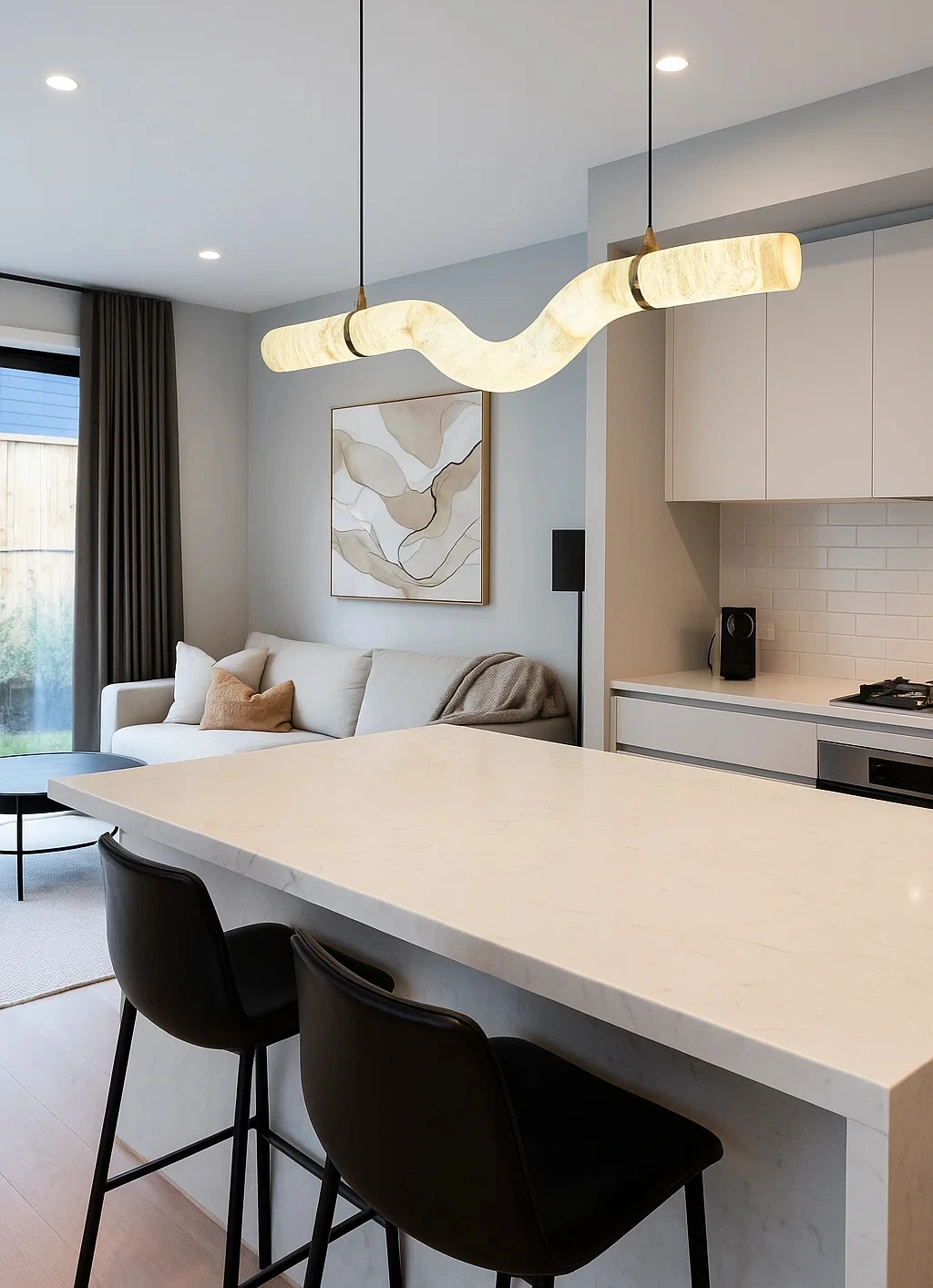 Pendant lamp Lecina P2 Alabaster Marble L150 LED 40W 3CCT BRS