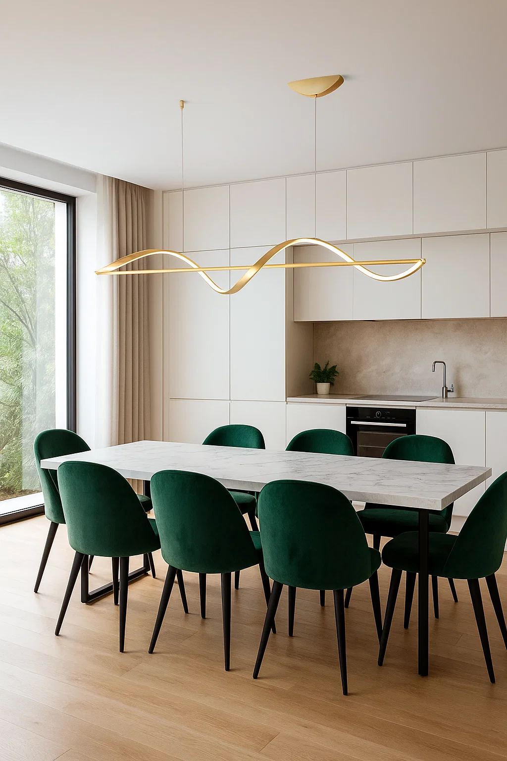 Pendant lamp Famous linear P1 LED 20W 3CCT L1600 GL